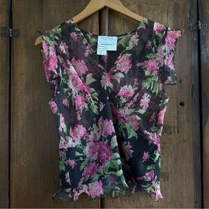 90s MaxMara silk floral blouse